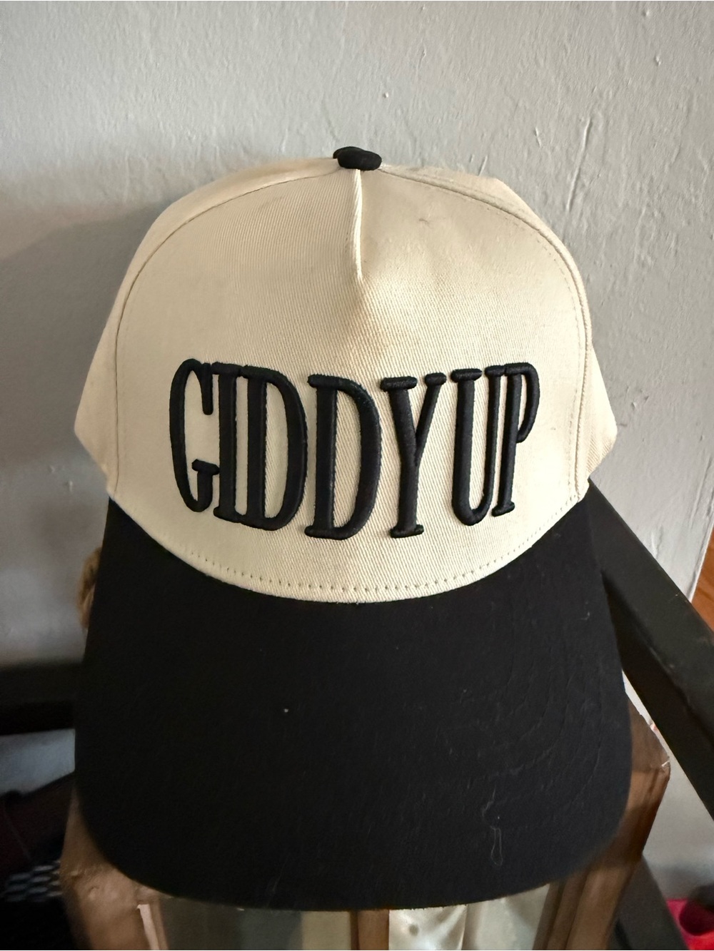 Aubree Says Embroidered Cream Baseball Cap